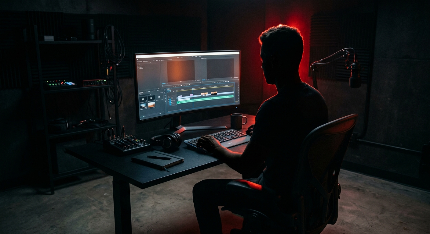 Faceless creator at work